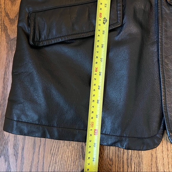 Black Leather Kenneth Cole Lined Coat Mens Size Large - Picture 9 of 15